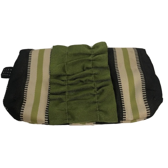 Women’s 1154 Lill Studio Multi Color Stripe Ruffle Clutch Bag - Picture 2 of 7